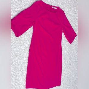 Trina Turk Fushchia Tulip Sleeve Dress